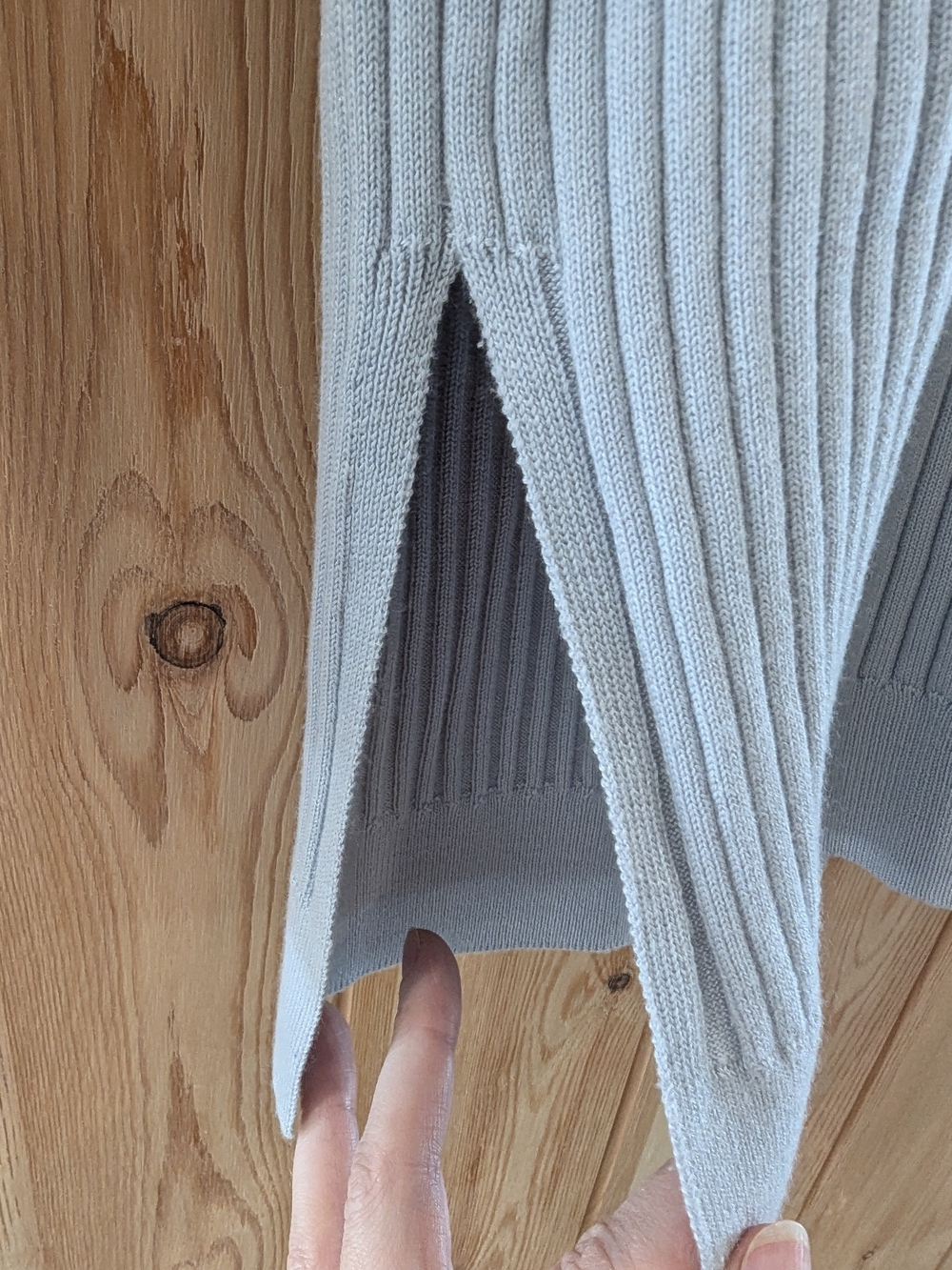 Athleta Light Blue Ribbed Knit Long Sleeve Top - Picture 6 of 9